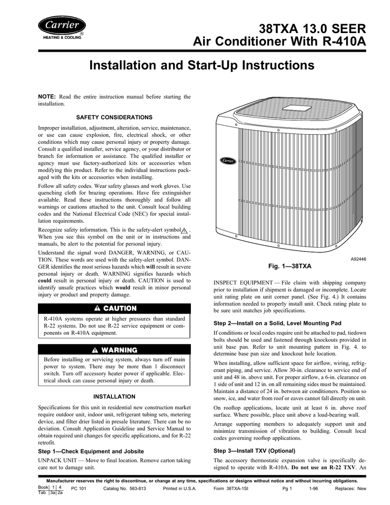 Carrier Air Conditioning Unit Instructions | Sante Blog
