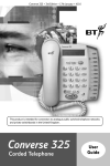 BT 325 Telephone User Manual
