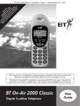 BT 2000 Classic Cordless Telephone User Manual