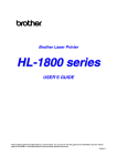 Brother HL-1800 series Printer User Manual
