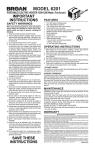 Broan 6201 Fan User Manual