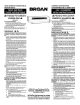 Broan 46000 Ventilation Hood User Manual