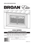 Broan 437 Ventilation Hood User Manual