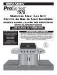 Brinkmann 1575 Gas Grill User Manual
