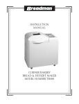 Breadman TR888 Bread Maker User Manual