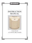 Breadman Cool Touch Automatic Bread Baker Bread Maker User Manual
