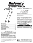 Bolens BL100 Trimmer User Manual