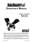Bolens 462 Thru 465 Chipper User Manual