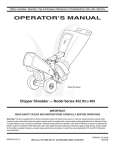 Bolens 452 Thru 465 Chipper User Manual