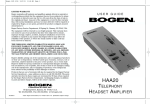 Bogen HAA20 Headphones User Manual