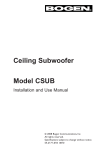 Bogen CSUB Speaker User Manual