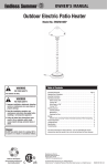 Blue Rhino EWUR810SP Patio Heater User Manual