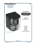 Bloomfield 9600 Single Cup Coffeemaker User Manual