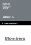 Blomberg DSM 9651 A+ Freezer User Manual
