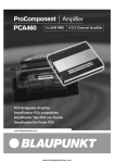 Blaupunkt PCA460 Stereo Receiver User Manual