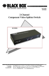 Black Box 2-Channel Component Video Splitter/Switch Switch User Manual