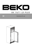 Beko BK 7671 LD PLUS Refrigerator User Manual