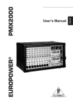Behringer PMX2000 Stereo Amplifier User Manual