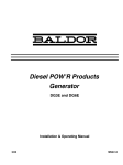 Baldor DG3E Portable Generator User Manual