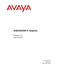Avaya 4630 IP Phone User Manual
