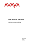 Avaya 4600 Series Telephone User Manual