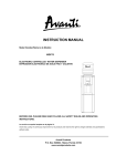 Avanti WDP75 Water Dispenser User Manual