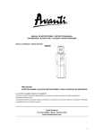 Avanti WDP69 Water Dispenser User Manual