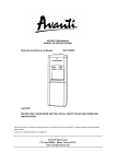 Avanti WDC750WIH Water Dispenser User Manual