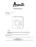 Avanti D110 Clothes Dryer User Manual