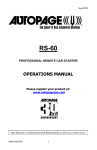 Auto Page RF420 Automobile Alarm User Manual