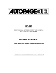 Auto Page RF-225 Automobile Electronics User Manual