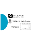 Audiovox XR9 Satellite Radio User Manual