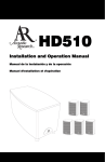 Audiovox HD510 Speaker User Manual