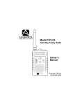 Audiovox FR-314 Two-Way Radio User Manual