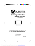 Audiovox FPE1080 TV DVD Combo User Manual