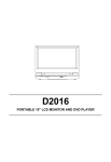 Audiovox D2016 Portable DVD Player User Manual