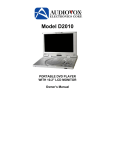 Audiovox D2010 Portable DVD Player User Manual