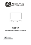Audiovox D1915 Portable DVD Player User Manual