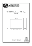 Audiovox D1210 TV DVD Combo User Manual