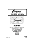 Audiovox ACD95 Car Stereo System User Manual