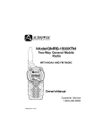 Audiovox 1500XTM Two-Way Radio User Manual