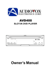 Audiovox 09XR1PR Satellite Radio User Manual