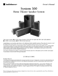 AudioSource LS300 Speaker System User Manual