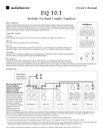 AudioSource EQ 10.1 Stereo Equalizer User Manual