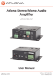 Atlona AT-PA100-G2 Car Amplifier User Manual