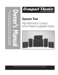 Atlantic Technology HomeTheater Loudspeaker System Speaker System User Manual