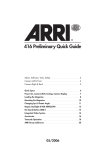 ARRI 416 Camcorder User Manual