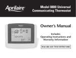 Aprilaire 8800 Blood Pressure Monitor User Manual