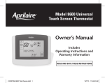 Aprilaire 8600 Thermostat User Manual