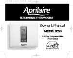 Aprilaire 8554 Thermostat User Manual